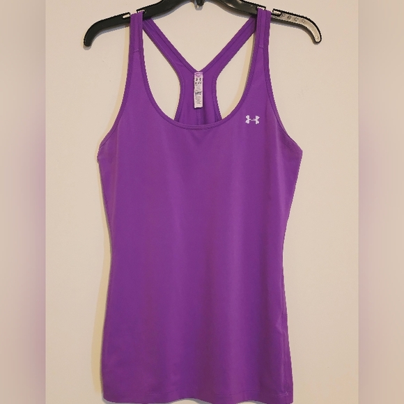 Under Armour Tops - Under Armour HeatGear Purple Racerback Tank Women's M Compression Moisture Wick